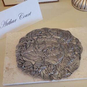 Arthur Court Silver Rabbit Motif Decorative Trivet